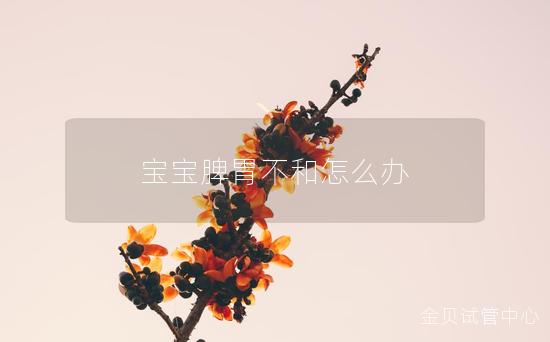 宝宝脾胃不和怎么办